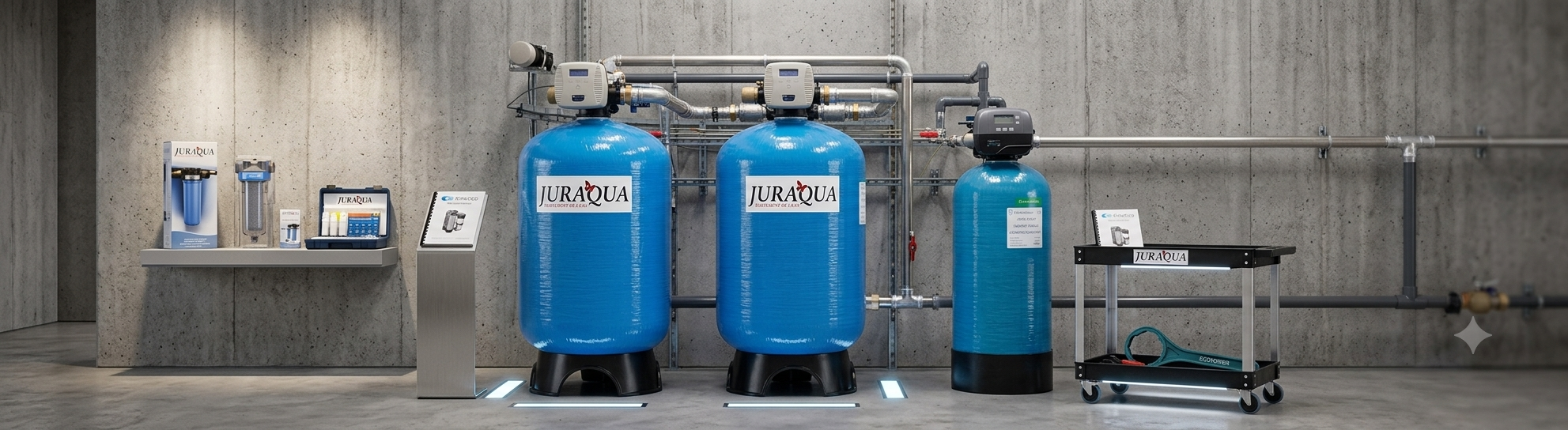 Adoucisseurs industriels Juraqua montés en duplex alterné
